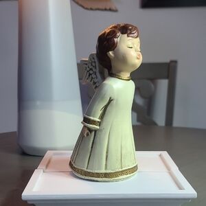Vintage Made In Japan Kissing  Angel Figurine with Gold Accents